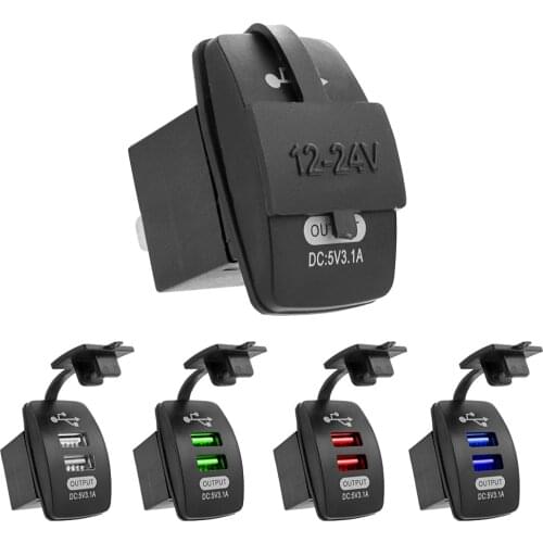 DIY 3.1A Universal Car Charger 12V To 5V USB Car Socket Charger Power Waterproof Dual USB Port Outlet for Mobile Phone