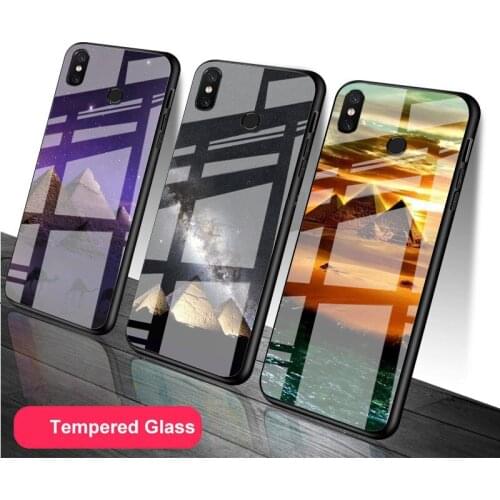 Egyptian Pyramids Tempered Glass Phone Case For Redmi Note 5 6 7 8 9 Pro Note8T Note9S Redmi8 9 Cover Shell