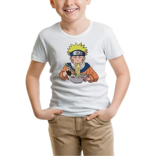 1-10 T Bandai Cartoon Naruto Print T Shirt Boy T-Shirts Modal Short Sleeve Children Clothes Summer Kids Girl Tops Clothing Tees