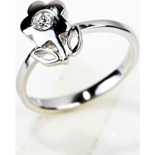 GNJ0305 High Quality 925 Sterling Silver Children Rings Beauty Cute Flower Lovely Ring Jewelry & Accessories For Kids