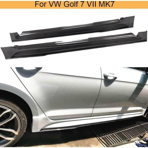 Car Body Kits Side Skirts For Volkswagen VW Golf 7 VII MK7 2014-2017 Door Side Bumper Skirts Apron Extension Lip Carbon Fiber