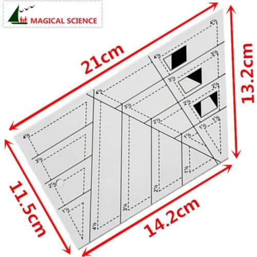 Patchwork ruler Transparent acrylic Trapezoid triangle Rhombus Diamond shape 1/4 inch seam allowance Cloth art DIY sewing tools