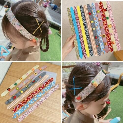 Lovely Short Hair Artifact Headbands Children Cute Cartoon Flower Bangs Stick Velcro Hairbands Baby Girls Kids Hair Accessories