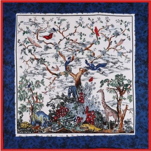 Fashion Twill Silk Women Scarf 130*130 cm Fashion Women Tress Printed Print Square Scarves High Quality Gift Large Silk Shawl