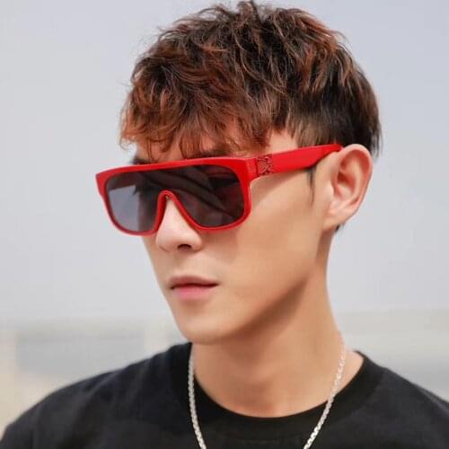 2021 New One Piece Sunglasses Women Fashion Vintage Square Sun Glasses Female Shades Men Driving Goggles Luxury Brand Designer