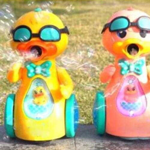 Cute Duck Bubbles Kids Toys Cartoon Bubble Machine Automatic Bubble Blower With Music And Light For Kids Toys