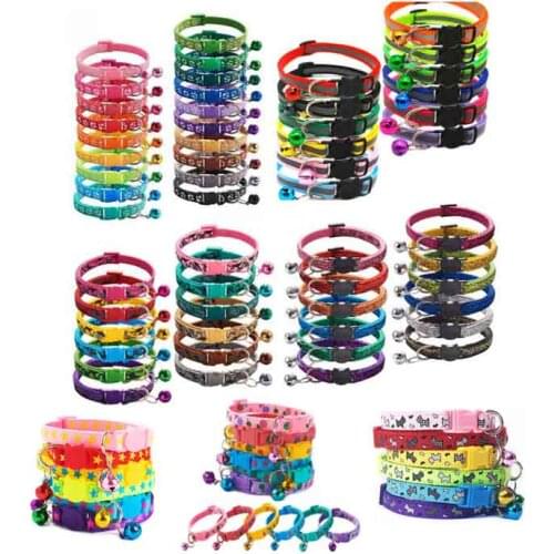 180 PCS Collar For Cats Kattenhalsband Collier Chaton Collar Gato Antiahogo Necklaces Dogs Luxury Collares Gatos Adjustable