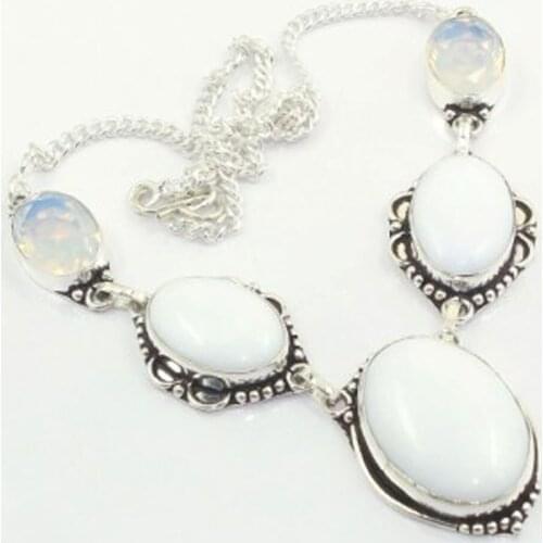 Emeralds & Turtella Jaspers Necklace Silver Overlay over Copper, 47 cm, N3863