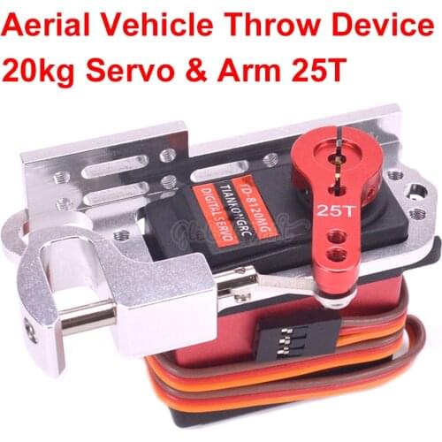 Servo Parabolic Switch Aerial Vehicle Throw Device Dispenser With 20kg Servo & Arm 25T For Gimbal Remote Controller Car RC
