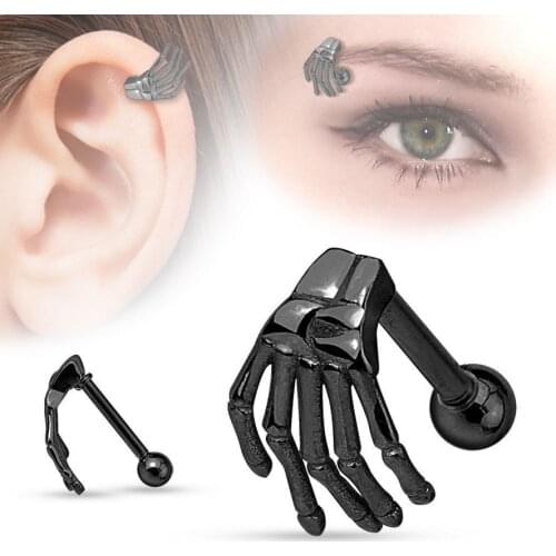 New Style Skull Nose Ear Rings Piercing Helix Labret Septum Rings Nose Lip Eyebrow Ear Piercing Body Jewelry christmas Gift