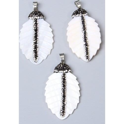 Natural Shell Pendant Leaf Pendant White High-end Lady necklace Pendants for jewelry making handmade diy necklaces friends gifts