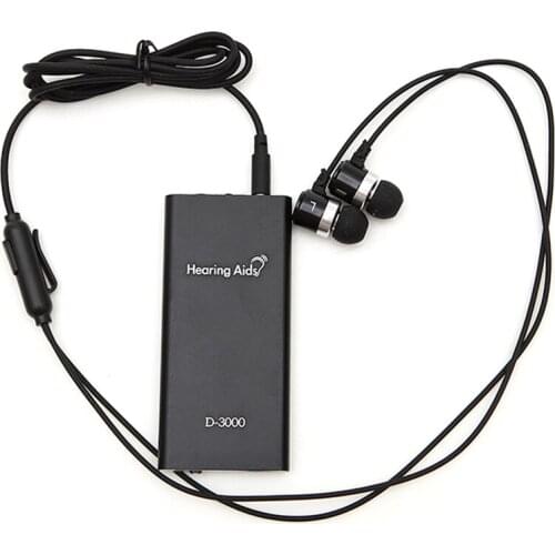 Adjustable Hearing Aid Portable Black Silver Durable Earphone Type Best Sound Amplifier Adjustable Tone Hearing Aids Care