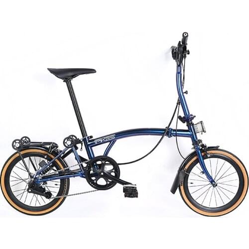 PIKES Folding Bike 16 Inch Internal 6 Speeds Steel Frame Mini Folding Bicycle