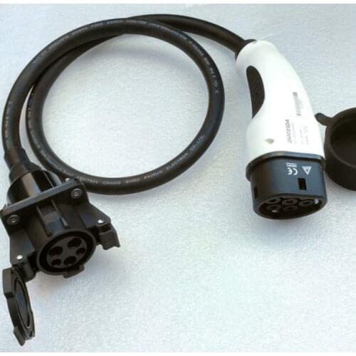 Type 1 to Type 2 EV Adapter Cable 32A, type 1 inlet to type 2 vehicle plug,type 1 socket to type 2 female plug 0.6 Meters