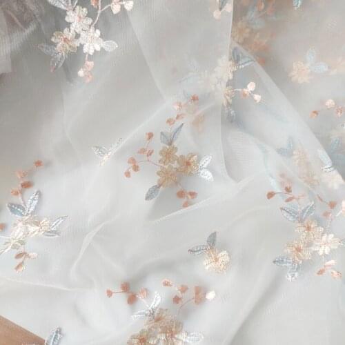 50*130cm organza fabric, soluble worn-out lace dress, wedding floral fabric, embroidery, handmade sewing materials, crafts