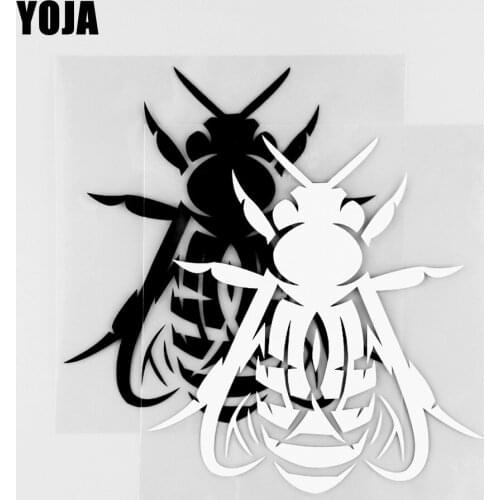 YOJA 12.8×13.7CM Vinyl Decal Beautiful Bee Cartoon Animals Pattern Car Stickers Black/Silver 19C-0203