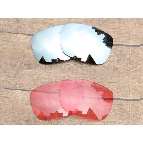 Vonxyz 2 Pairs Chrome Mirror& Pink Replacement Lenses for-Oakley TwoFace Frame