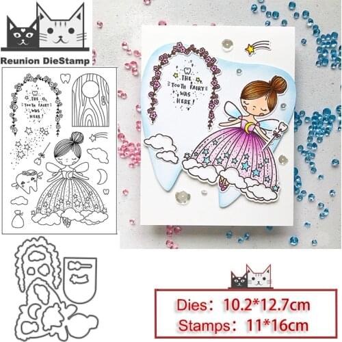 Reunion Beauty Girl Princess Angel Metal Cutting Dies and Stamps Stencil for DIY Scrapbooking Photo Album Embossing Decorative