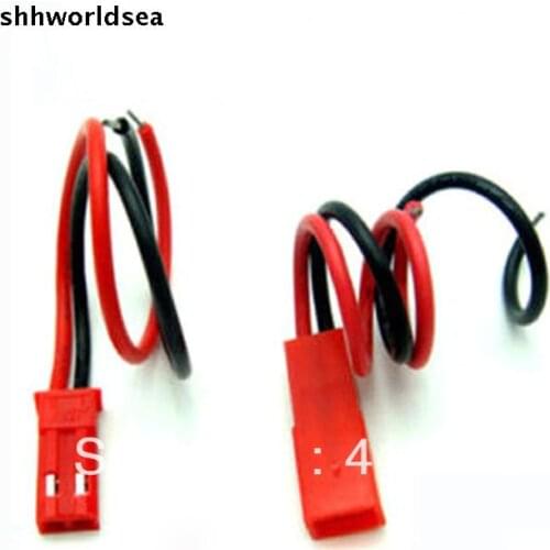 Worldgolden 100pairs 100mm JST 2 pin connector plug lead wire For RC battery discharge Board line Male & Female