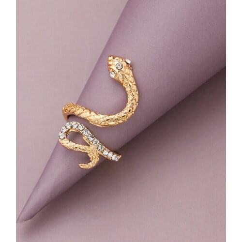 Yayi Hot Punk Coiled Snake Rings for Women Multicolor CZ Stones Dance Party Finger Ring Special Girl Gifts Personality Jewelry