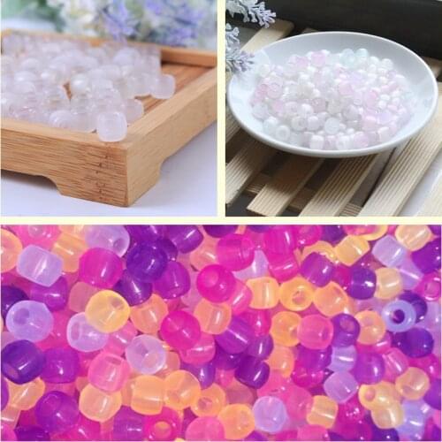 2400pcs 6*8mm UV Changing Reactive Acrylic Beads Mixed Color Glow In The Dark DIY Bracelet Jewelry Making Children Intelligence