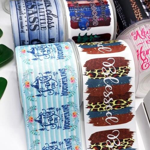 DIY Craft Supplies Cartoon Clock Printed Grosgrain Satin Ribbon 50 Yards, Planar Resins 30 Pieces 47865