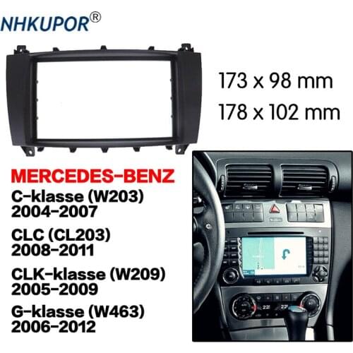 Car Radio Fascia For MERCEDES-BENZ C-klasse W203 CLC CL203 CLK-klasse Double 2 Din DVD Stereo CD Panel Dash Mount Frame Kit