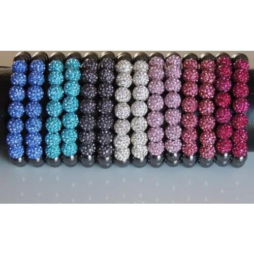Shipping free! Best 14 Pcs/lot 10mm 7 Micro Pave Disco Ball Beads VFE crystal bracelet.fasion Lot bracelets for kid