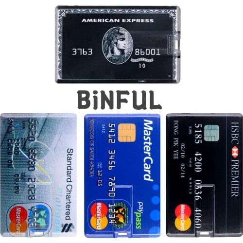 BiNFUL Pendrive Master HSBC Credit Card Usb Flash Drive 4GB 8G 16G 32G 64G 128G 256GB Flash Memory Usb Stick Best Pen Drive Gift