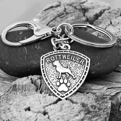 Rottweiler Pet Rescue Jewelry Animal Shape Zinc Metal Keychains