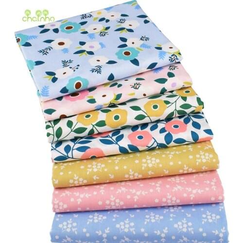 Chainho,New Floral Series,Printed Twill Cotton Fabric,Patchwork Cloth For DIY Sewing Quilting Baby&Childrens Material,100x160cm