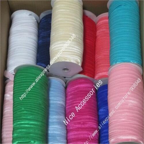 Part 2 Colors: 5/8" 15mm Stretchy Fold Over Elastic Ribbon FOE ribbon girl Wristband Hair Ties Headband Hairband F015