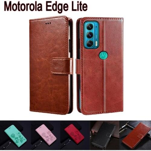 Cover For Motorola Edge Lite Case Phone Protective Shell Book On Motorola XT2143-1 Moto Edge Lite Wallet Leather Flip Case Funda