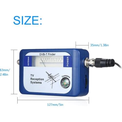 DVB-T Digital Satellite Signal Finder Meter Aerial Terrestrial TV Antenna with Compass TV Reception Systems with Power Cable