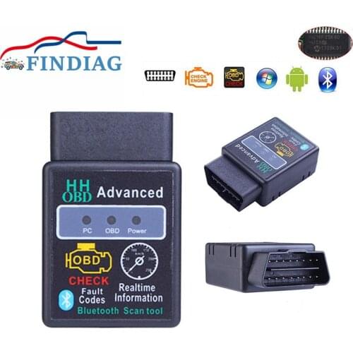ELM327 Bluetooth V1.5 HHOBD Car Diagnostic Interface Scan Tool HH OBD 2 Scanner For Android PC Adapter PIC18F25K80 Chip