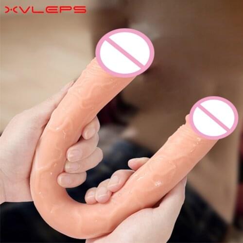 Xvleps Super Long Double Ended Dildo Artificial Realistic Fake Penis Dual Dong Penetration Anal Vaginal for Lesbian Women