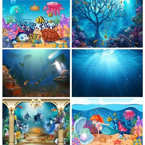 Children Birthday Photography Backdrops Ocean World Baby Newborn Portrait Photo Background Studio Props 2194 HYY-06