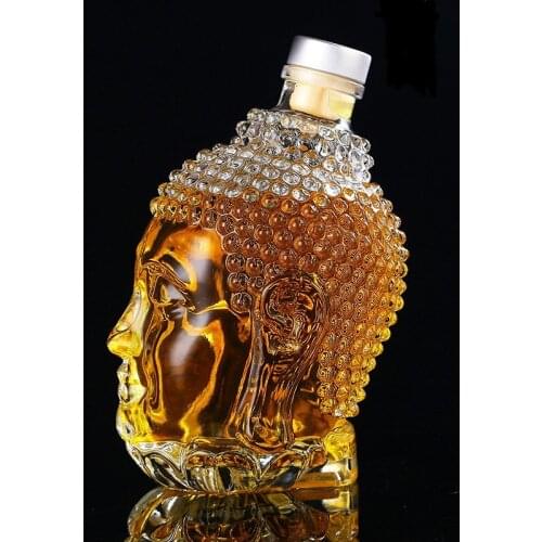 750ml Buddha Head Shape Wine Decanter Creativity Lead Free Crystal Glass Wine Glass Zen Vodka Whisky Red Wine Carafe Bar Wedding