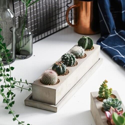 Creative Rectangle Vase Concrete Planter Mold Handmade Craft Home Decoration Cement Flowerpot Molds 12Sets/Lot