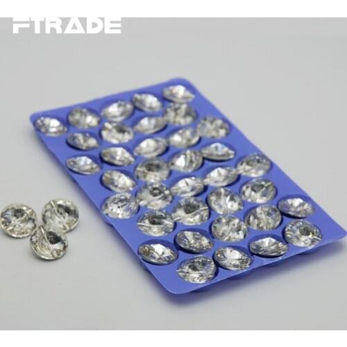 Round Rivoli Pointback Sew On Glass Rhinestones 10mm 12mm 14mm 16mm 18mm Clear Crystal Strass Sewing One Hole For Dress Making