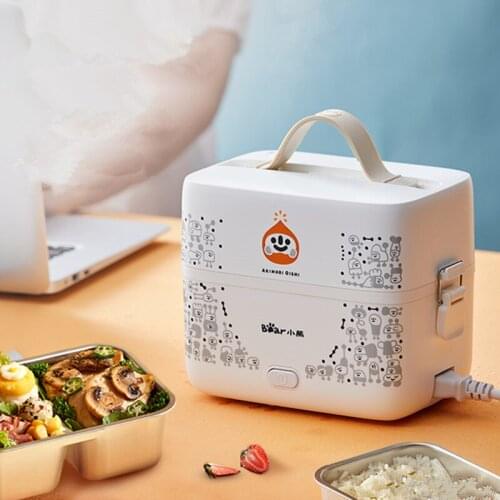 Bear 220V Electric Heating Lunch Box Insulation Box Can Plug In Electric Heating Self-heating Cooking Hot Rice