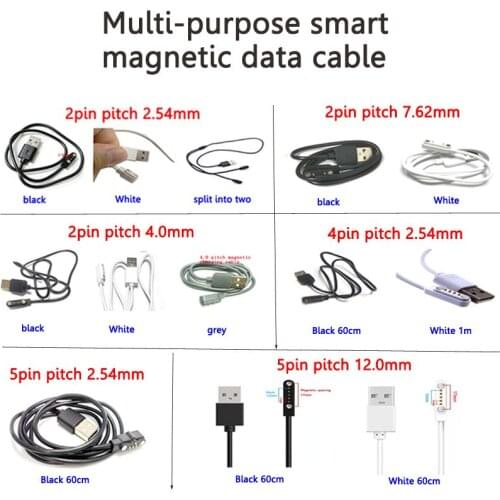 Magnetic Charging Cable Center Spacing 2.54/7.62/4.0/12 Magnet Suctio USB Power Charger For Beauty Instrument Watch Smart Device