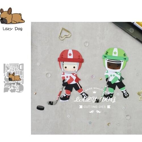 Male ice hockey player Metal Cutting Dies Scrapbooking Stencil DIY Mold Craft Embossing Die Cuts Card Making New Dies For 2020