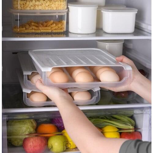 Plastic Egg Storage Box Kitchen Tools Refrigerator Storage Box Outdoor Picnic 18 Grid Food Container Multifunctional Egg Crisper
