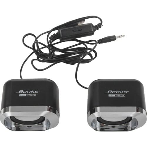 USB 2.0 Notebook Speakers Wired Stereo Mini Computer Speaker for Desktop Laptop Notebook PC MP3 MP4 3.5mm AUX IN black