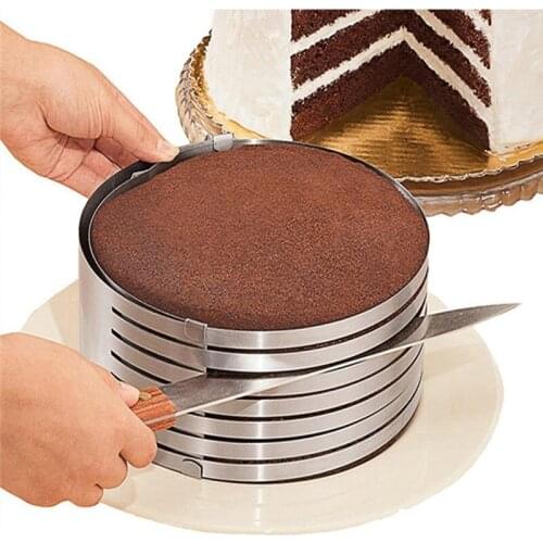 Adjustable Cake Cutter Slicer Stainless Steel Round Bread Cake Slicer Cutter Mold Layered Baking Tools DIY Kitchen Accessories