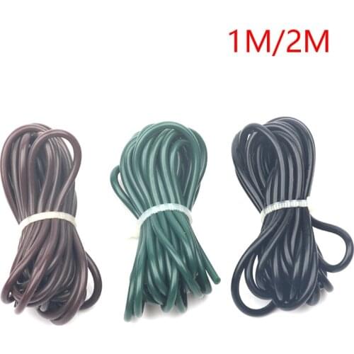Rompin 1m/2m Carp Fishing Floater Rig Silicone Tube Hair Rig Hook Silicone Camouflage Green 2mm Fishing Tackle Rubber Sleeve