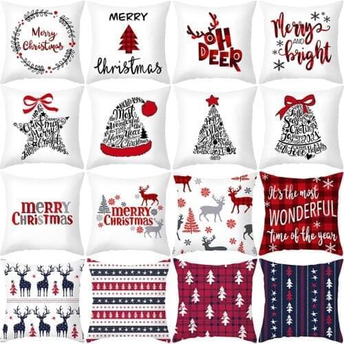 45x45cm Cartoon Santa Claus Elk Christmas Pillowcase 2021 Christmas Decor for Home Merry Christmas Ornament Navidad Xmas Gifts