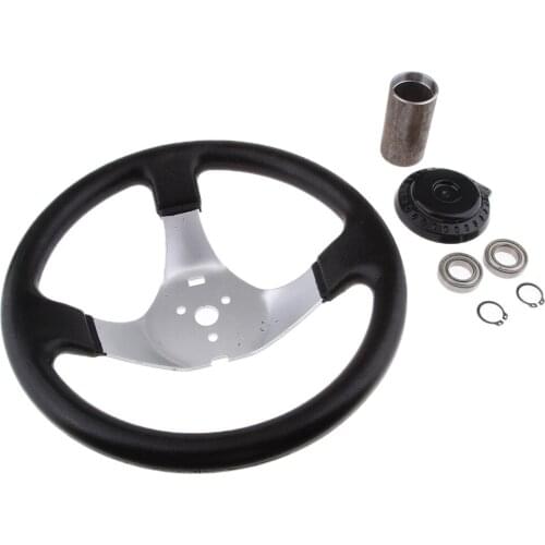 300mm 11.8 inch Steering Wheel with Cap Assembly 3 Spoke 18mm Shaft for Go-Karts 150 250cc