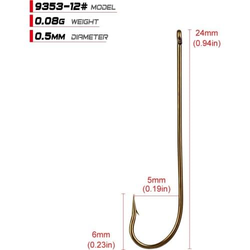 High Carbon Steel Fish Hook Barbed 100PCS 1-12# Series In Fly Fishhooks Worm Pond Fishing Bait Holder Jig Hole Accessories Pesca